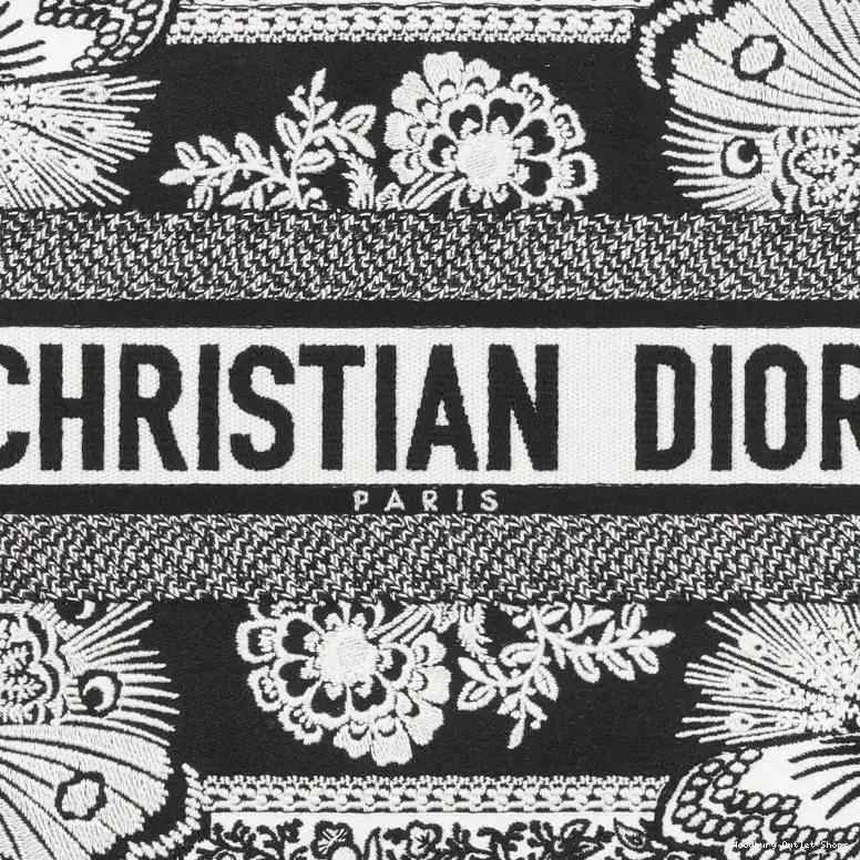 Cheap Dior Canvas Motif Butterfly Black Book Tote Bandana 0508 Hot Sale